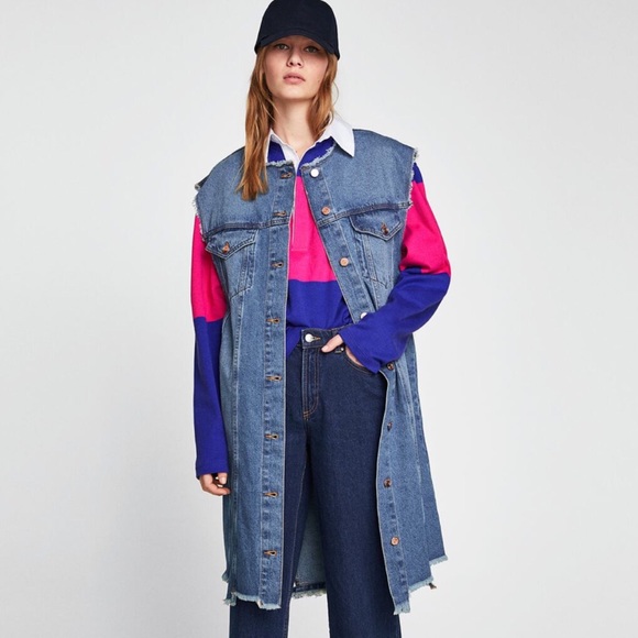 Zara Jackets & Blazers - Denim sleeveless jacket/ dress